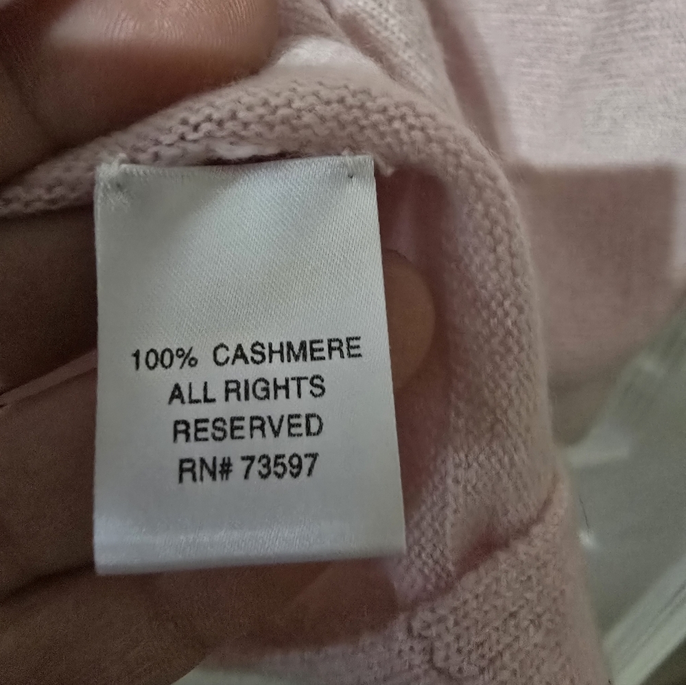 Raffi Cashmere Cowlneck Tunic Sweater in Light Pink, Lagenlook, Sz Small, EUC! - Picture 13 of 13